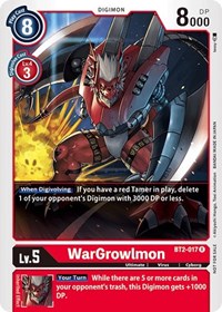 WarGrowlmon - BT2-017 (Official Tournament Pack Vol.2) #BT2-017 R