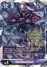 DanDevimon (2021 Championship Finals Event Pack Alt-Art Gold Stamp Set) #BT4-088 SR