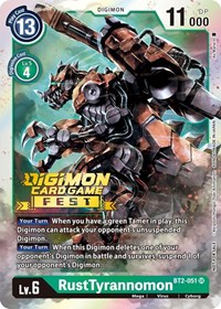 RustTyrannomon (Digimon Card Game Fest 2022) #BT2-051 SR