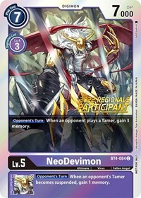 NeoDevimon (2022 Championship Online Regional) [Online Participant] #BT4-084 C