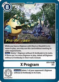 X Program #BT9-110 U