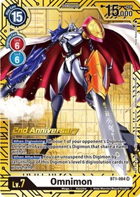 Omnimon (2nd Anniversary Card Set) #BT1-084 SR