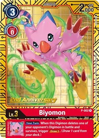 Biyomon - P-002 (2nd Anniversary Card Set) #P-002 P
