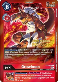 Growlmon (2023 Regionals Participant) #EX2-009 C