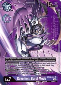 Ravemon: Burst Mode (Alternate Art with Purple Background) #BT13-092 SR