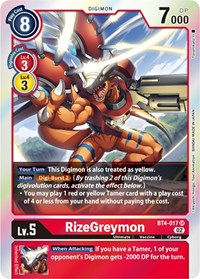 RizeGreymon - BT4-017 (Resurgence Booster Reprint) #BT4-017 SR