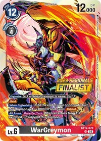 WarGreymon (2023 Regionals Finalist) #BT12-070 SR