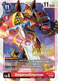 EmperorGreymon (2023 Regionals Champion) #BT12-017 SR