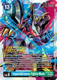 Imperialdramon: Fighter Mode (2023 Regionals Participant) #BT12-031 SR