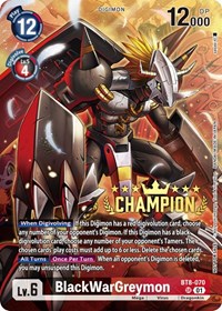 BlackWarGreymon (Digimon 3-On-3 Champion) #BT8-070 SR
