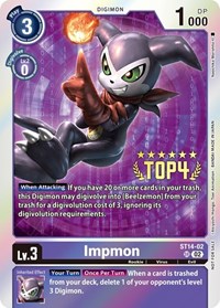 Impmon (Digimon 3-On-3 Top 4) #ST14-02 SR
