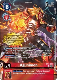 Agunimon (Championship 2023 Tamers Pack) #BT12-012 U