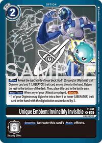 Unique Emblem: Invincibly Invisible (Dawn of Liberator Box Topper) #P - 231 P