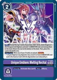 Unique Emblem: Melting Recital (Dawn of Liberator Box Topper) #P-232 P