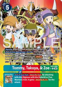 Tommy, Takuya, & Zoe (Alternate Art) #AD1-020 R