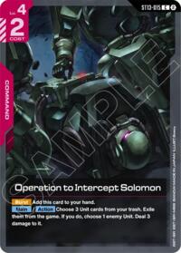 Operation to Intercept Solomon #ST13-015