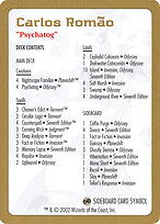 Carlos Romão Decklist #cr0b