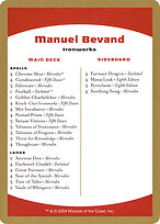 Manuel Bevand Decklist #mb0b