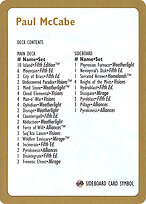 Paul McCabe Decklist #pm0b