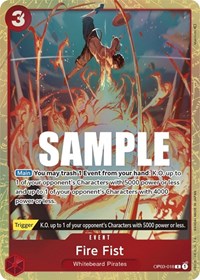 Fire Fist (Alternate Art) #OP03-018
