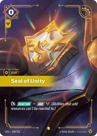 Seal of Unity (Overnumbered) #238/221