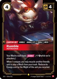 Rumble, Hotheaded (Alternate Art) #026a/221