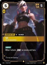 Vi, Peacekeeper (Alternate Art) #176a/219