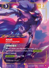 Akali, Deadly Weapon (Alternate Art) #021a/166