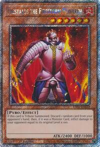 Thestalos the Firestorm Monarch (Platinum Secret Rare) #RA03-EN143