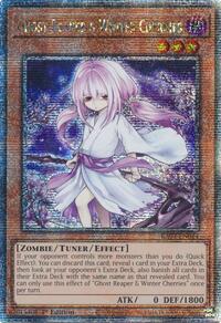 Ghost Reaper & Winter Cherries (Alternate Art) (Quarter Century Secret Rare) #RA03-EN014